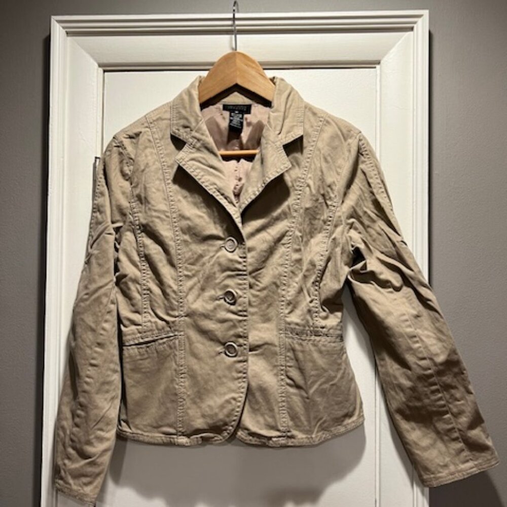 The Limited women's cotton fitted short jacket/blazer, tan, Sz M
